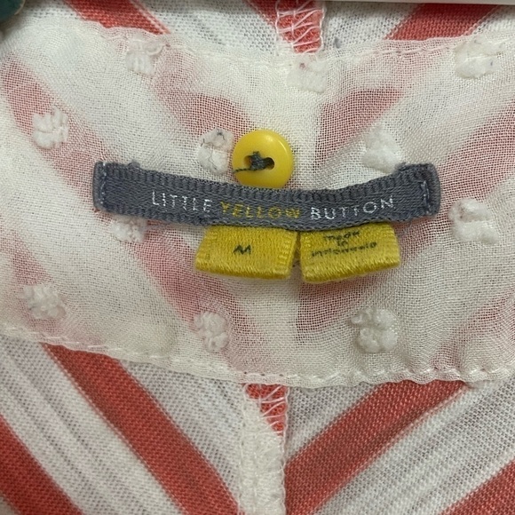 little Yellow Button Anthropologie Orange White Stripe Mabel Top, Medium - Picture 9 of 10